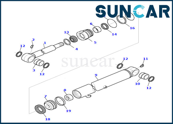 878000540 jogo de reparação de alta qualidade do cilindro da cubeta de Kit For PC45R-8 do selo do cilindro da cubeta de KOMATSU