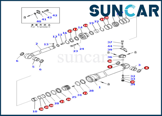 707-99-69590 7079969590 jogo de reparação do cilindro do braço de Kit For PC490LC-10 PC490-10 KOMATSU do selo do cilindro do braço