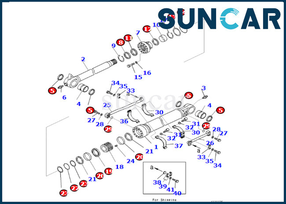 KOMATSU 721-98-00590 7219800590 jogo de reparação do cilindro da cubeta de Kit Fits PC490LC-10 PC490HRD-11E0 do selo do cilindro da cubeta