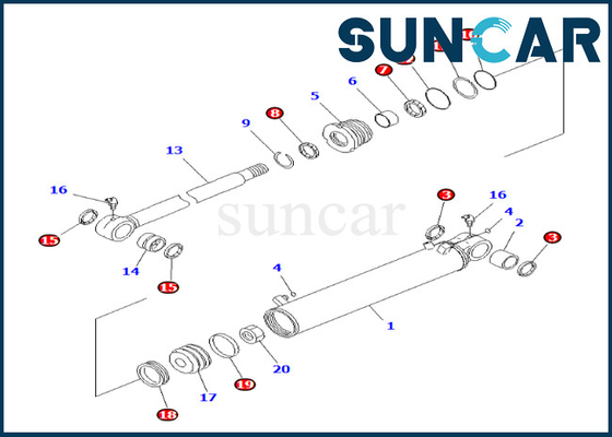 707-98-29650 selo Kit Komatsu For PC600-8 PC600LC-8 PC800LC-8 do cilindro de 7079829650 removedores