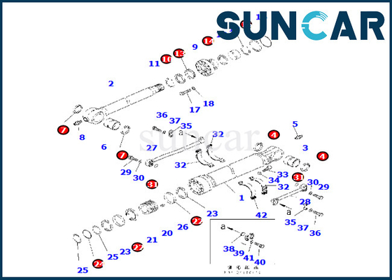 721-98-00150 7219800150 jogo da selagem do cilindro da cubeta de Kit Fits PC490LC-11 KOMATSU do selo do cilindro da cubeta