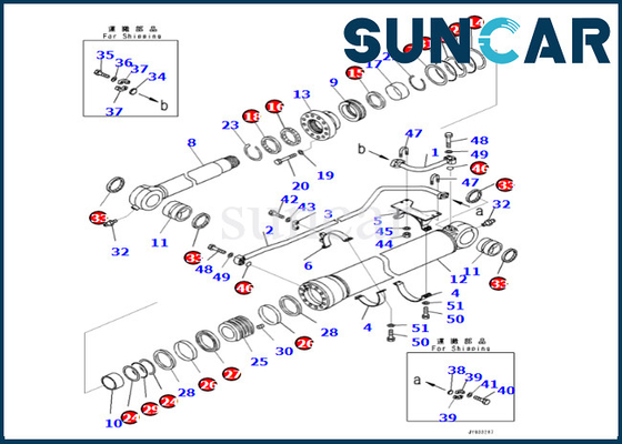 KOMATSU 721-98-00220 selo Kit Bucket Cylinder Seal Kit do cilindro de 7219800220 braços para PC650LC-11 PC700LC-11