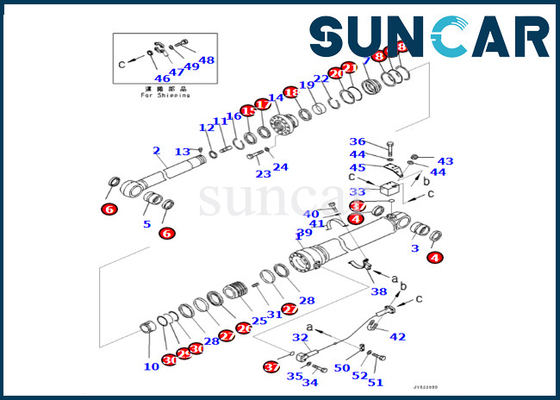 KOMATSU 707-99-76190 selo Kit For PC400LCSE-8R PC500LC-8R PC500LC-8 do cilindro de 7079976190 braços