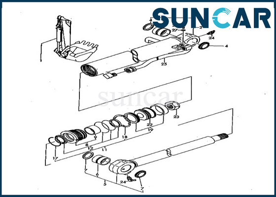 Serviço Kit Komatsu For PC50FR-1 do cilindro da cubeta do jogo YM17215799420 do selo do cilindro da cubeta YM172157-99420