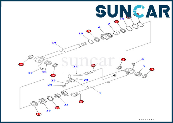 Jogo 707-98-25980 7079825980 do selo do cilindro da cubeta para o jogo do serviço do cilindro da cubeta de PC50MR-2 KOMATSU
