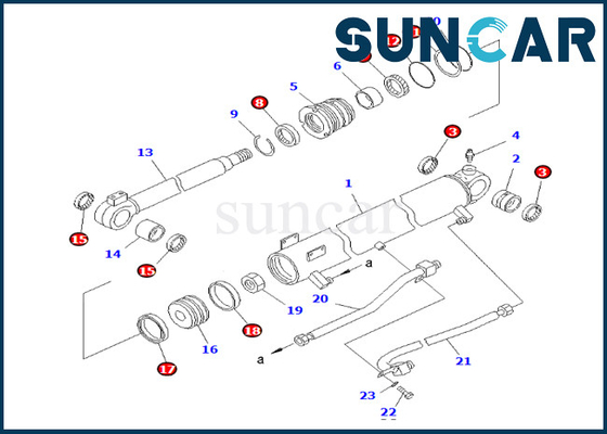 707-98-34180 selo Kit Boom Cylinder Replacement Kit do cilindro de 7079834180 crescimentos para PC50UUM-2 PC58SF-1 KOMATSU