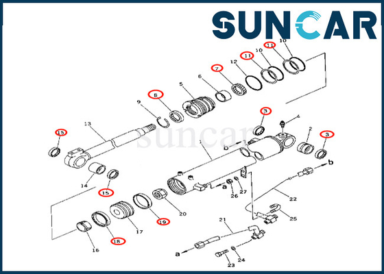 707-98-34120 7079834120 de alta qualidade para o selo Kit Komatsu do cilindro do crescimento de PC50UU-2 PC50UU-1