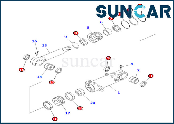 707-98-35520 7079835520 jogo de reparação do cilindro de lâmina de Kit Fits PC50UU-2 KOMATSU do selo do cilindro de lâmina