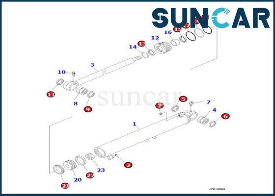 Jogo 707-98-29680 do serviço de KOMATSU do cilindro do balanço do crescimento selo Kit For PC55MR-3 PC55MR-5 do cilindro do balanço de 7079829680 crescimentos