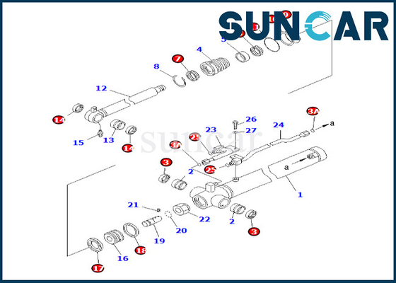 Jogo 7079826710 707-98-26710 KOMATSU do selo do cilindro do braço para o jogo de reparação do selo do cilindro do braço PC58UU-3