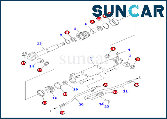 707-98-30700 de alta qualidade 7079830700 jogo do serviço do cilindro do crescimento de Kit For PC58UU-3 KOMATSU do selo do cilindro do crescimento