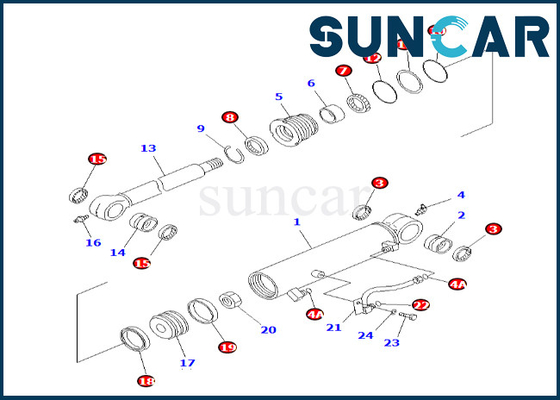 O selo deslocado 7079829700 Kit Fits PC58UU-3 do cilindro de KOMATSU 707-98-29700 deslocou o jogo da selagem do cilindro