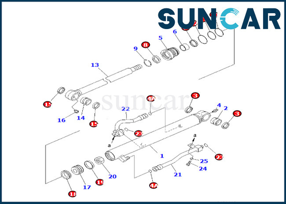 707-98-25960 7079825960 jogo da selagem do cilindro da cubeta de Kit For PC58UU-3 KOMATSU do selo do cilindro da cubeta