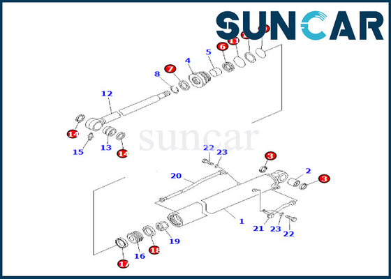 707-98-26580 7079826580 para o selo Kit Bucket Cylinder Seal Kit do cilindro do braço de PC60-7 PC60-7S KOMATSU