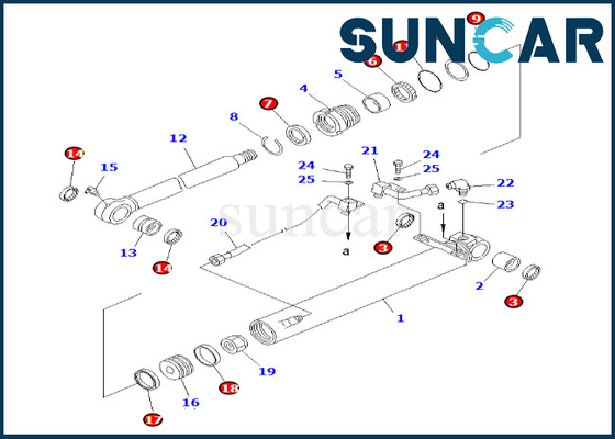 707-98-26120 7079826120 jogo de reparação do cilindro da cubeta de Kit Fits PC50UG-2 KOMATSU do selo do cilindro da cubeta
