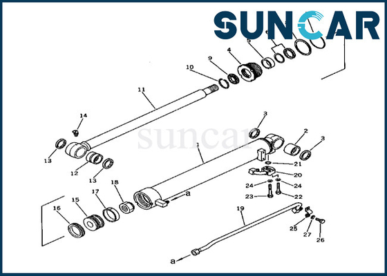 2016366100 jogo de reparação do selo do cilindro do braço de Kit For PC60-3 do selo do cilindro do braço de 201-63-66100 KOMATSU