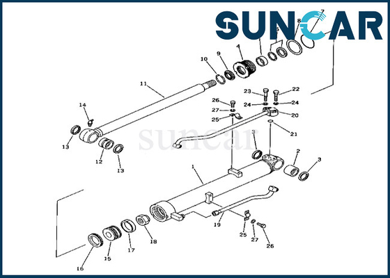 201-63-56100 2016356100 jogo da selagem do cilindro do crescimento de Kit Fits PC60-3 KOMATSU do selo do cilindro do crescimento
