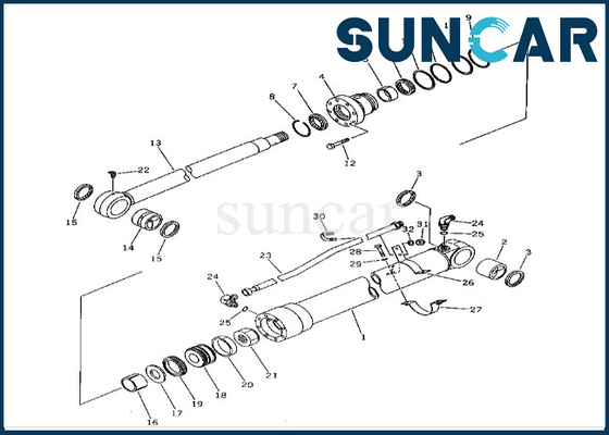 201-63-02020 2016302020 jogo da selagem do cilindro do braço de Kit For PC60-5 PC60L-5 do selo do cilindro do braço de KOMATSU