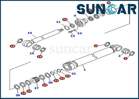 PC400LC-6Z KOMATSU 707-99-37680 selo Kit Hydraulic Cylinder Repair Kits do Looper de 7079937680 tubulações