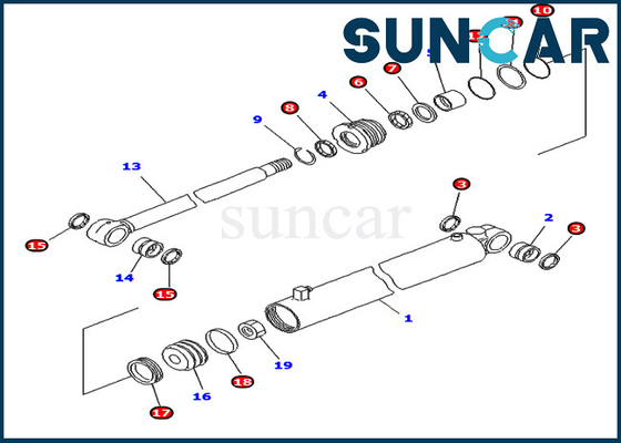 707-99-14400 7079914400 a máquina escavadora Service Kit Komatsu Parts PC400LC-6Z cabe para o cilindro do Looper da tubulação