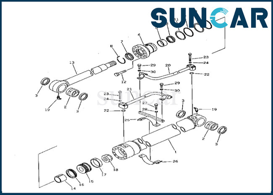 201-63-02010 2016302010 jogo de reparação do selo do cilindro do crescimento de Kit Komatsu For PC60-5 PC60L-5 do selo do cilindro do crescimento