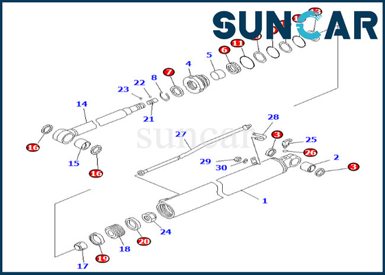 707-98-35181 7079835181 jogo da selagem do cilindro do braço de Kit Komatsu For BR200T-1 BR200T-1A do selo do cilindro do braço