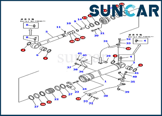 707-99-68530 máquina escavadora Repair Kits de Kit For Komatsu PC400ST-6 PC400ST-6LC do selo do cilindro do braço