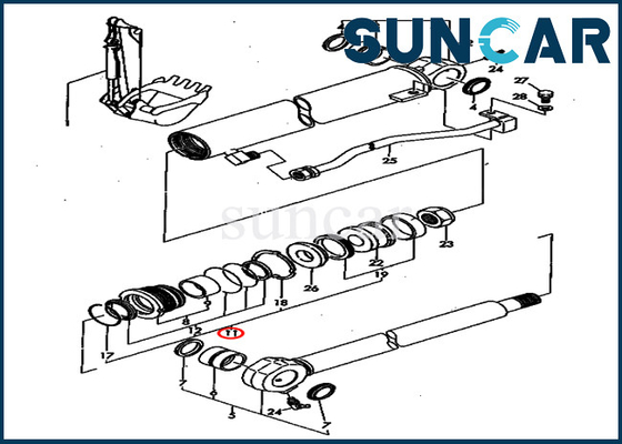 Modelo Sealing Kit de Kit Fits For Komatsu PC40FR-1 do selo do cilindro da cubeta de YM172164-72360 YM17216472360