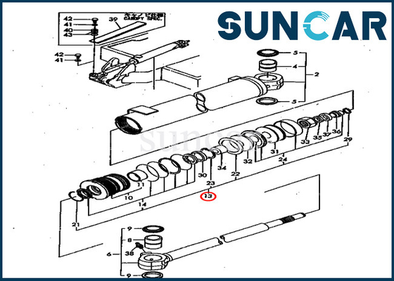 Jogos do serviço do cilindro do balanço da substituição de KOMATSU YM172151-72080 dos modelos de PC40FR-1 PC50FR-1