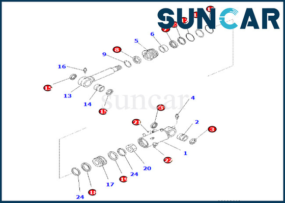 707-99-42551 7079942551 jogo do serviço do cilindro da cubeta de Kit Fits PC60-8 KOMATSU do selo do cilindro da cubeta