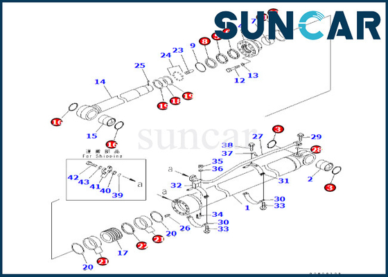 707-99-77160 7079977160 jogo do serviço do cilindro do braço de Kit Komatsu For PC600LC-6A PC600-8 do selo do cilindro do braço