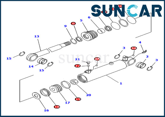 707-98-13610 7079813610 peças internas de Kit Fits For PC40MR-1 PC45MR-1 KOMATSU do selo do cilindro do ângulo