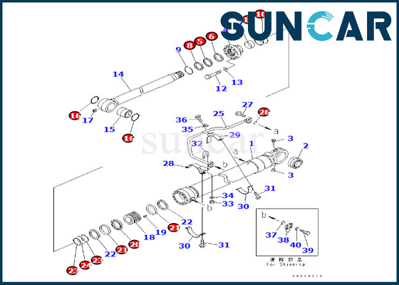 Selo Kit For PC600-8 PC600LC-6A 707-99-67830 do cilindro da cubeta 7079967830 jogos da selagem do cilindro da cubeta de KOMATSU