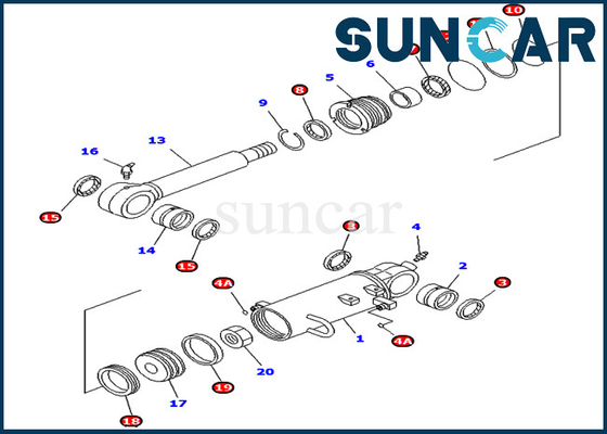 707-98-32540 7079832540 peças internas de Kit For PC40MR-1 PC45MR-1 KOMATSU do selo do reparo do cilindro de lâmina