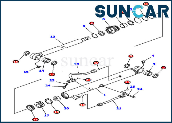 Selo Kit For North America Excavator do reparo do cilindro da cubeta de PC40MRX-1 PC45MRX-1 KOMATSU 707-98-25970