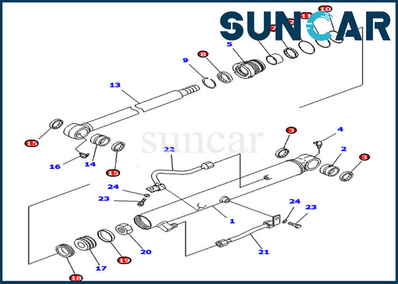 O jogo 707-98-15690 do selo da cubeta de KOMATSU 7079815690 jogos do serviço do cilindro cabe a máquina escavadora PC40MR-1 PC40R-8
