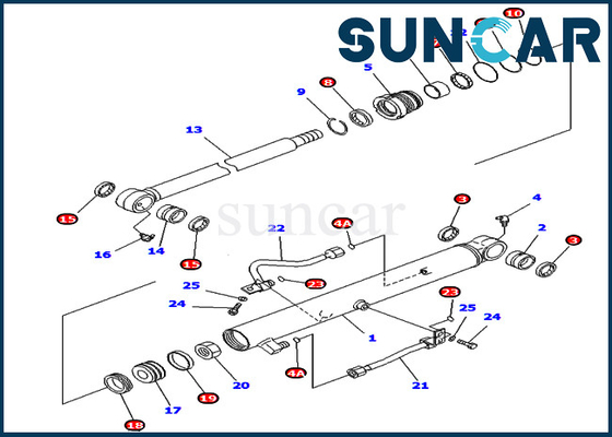 707-98-15740 7079815740 peças internas de Kit For Bucket Cylinder PC40MR-1 PC40MRX-1 do selo do óleo de KOMATSU