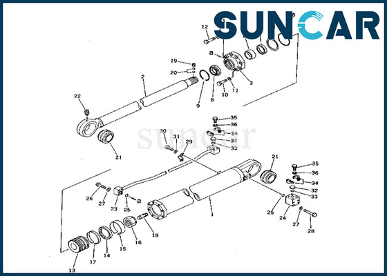 Jogo de reparação 208-63-66300 do selo do cilindro do braço selo Kit Komatsu For PC400-1 PC400LC-1 do cilindro de 2086366300 braços