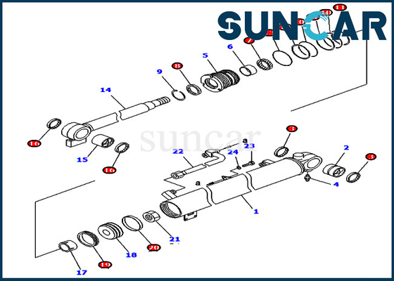 KOMATSU 707-98-34610 reparo Kit For Equipment Models PC40R-8 PC45R-8 do selo do cilindro de 7079834610 crescimentos
