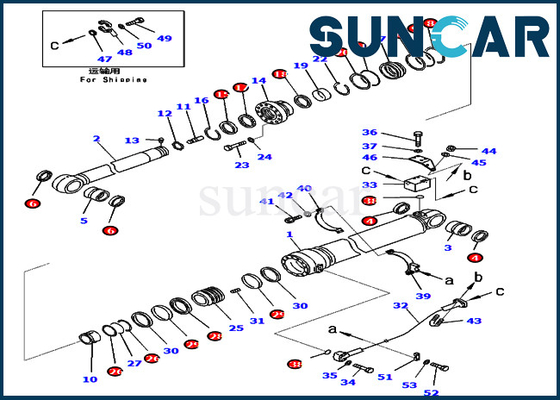 7079969460 selo Kit Service Kits do cilindro do braço de Parts PC450-8 PC430-8 KOMATSU 707-99-69460 da máquina escavadora