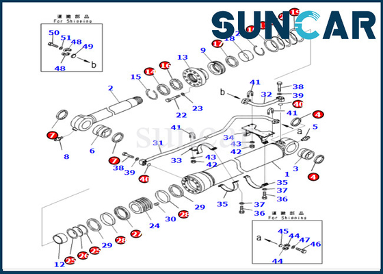 Jogo de alta qualidade 707-99-69560 7079969560 do selo do cilindro da cubeta para PC700LC-8E0 PC650LC-8E0 KOMATSU