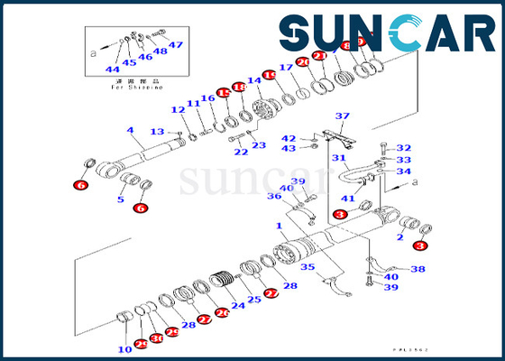 KOMATSU 707-99-77170 7079977170 jogo de reparação do cilindro do braço de Kit For PC600LC-6A do selo do cilindro do braço