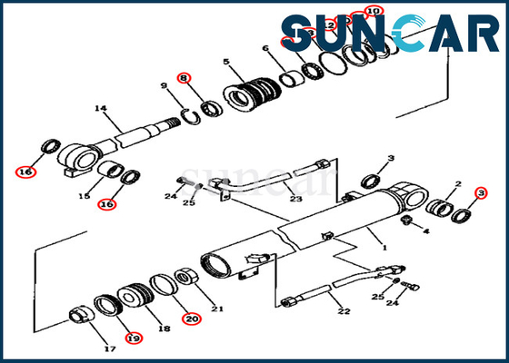 707-98-34140 Boom Cylinder Repair Seal Kit 7079834140 Para Modelos PC45-1 PC50UG-2 Komatsu
