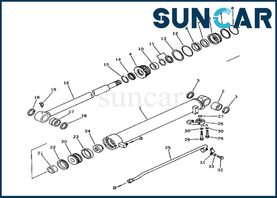 Selo Kit For PC60U-3 do cilindro do braço do jogo 201-63-33300 2016333300 KOMATSU da substituição do cilindro do braço