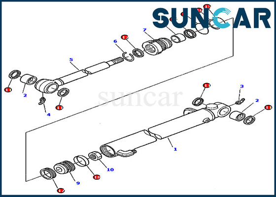 878000017 maquinaria de construção de Kit For Excavator 245 PC45-1 KOMATSU do selo do reparo do cilindro da cubeta