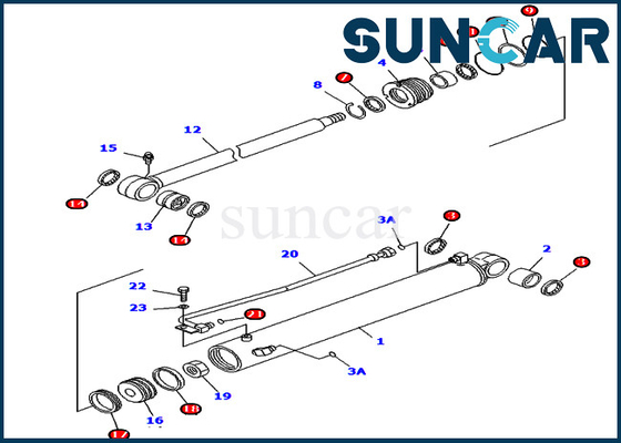 PC45MR-1 PC45MRX-1 KOMATSU 707-98-29620 reparo Kit Hydraulic Cylinder do selo do balanço de 7079829620 crescimentos