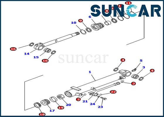 707-98-14770 7079814770 jogos do serviço de Kit For Komatsu PC45MR-3 PC50MR-2 PC55MR-3 do selo do cilindro do ângulo