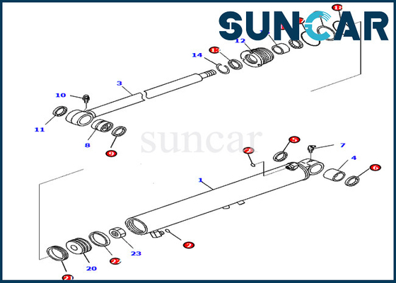 Cresce o jogo 707-98-25760 do selo do óleo do cilindro do balanço 7079825760 jogos de reparação de KOMATSU dos modelos PC45MR-3
