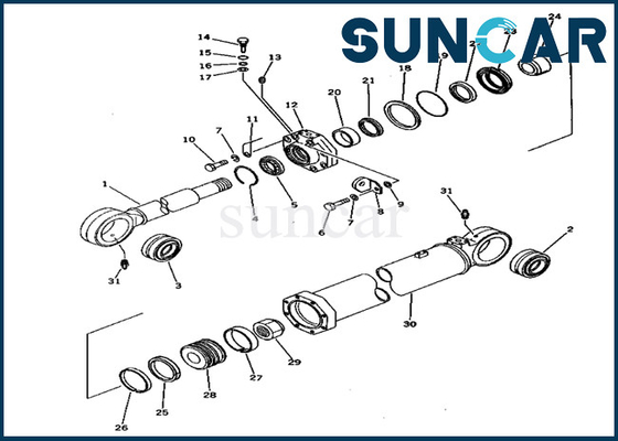 209-63-56101 jogos de selagem de Kit Wear Resistance Komatsu PC650-1 do reparo do selo do cilindro do crescimento