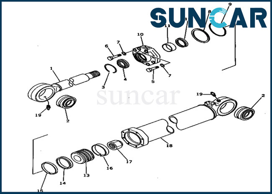 Jogo 209-63-76500 do selo do óleo da cubeta de PC650-1 KOMATSU 2096376500 jogos de selagem da substituição do cilindro
